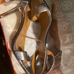 Tory Burch Silver Sandals